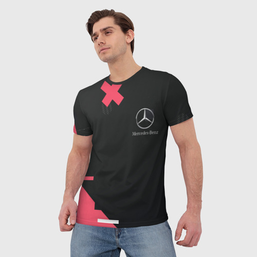 Мужская футболка 3D Люблю Merсedes, цвет 3D печать - фото 3