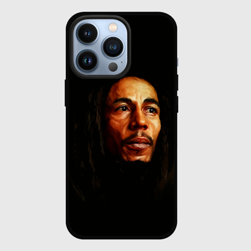 Чехол для iPhone 13 Pro Bob Marley Art, цвет черный