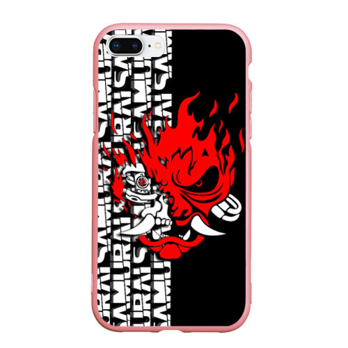 Чехол для iPhone 7Plus/8 Plus матовый Samurai Cyberpunk 2077 Киберпанк, цвет баблгам