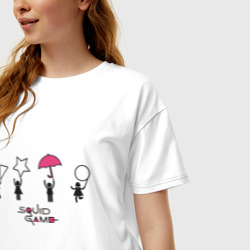 Женская футболка хлопок Oversize Сахарные Соты Squid Game - фото 2