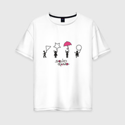 Женская футболка хлопок Oversize Сахарные Соты Squid Game