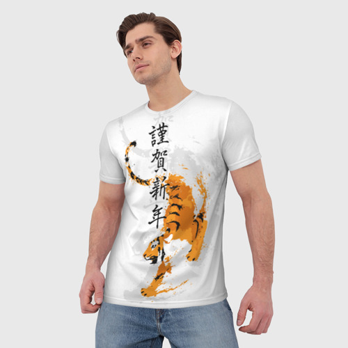 Мужская футболка 3D Китайский тигр, цвет 3D печать - фото 3