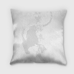 Подушка с принтом Китайский тигр с иероглифами для любого человека, вид сзади №1. Цвет основы: 3d (велсофт)