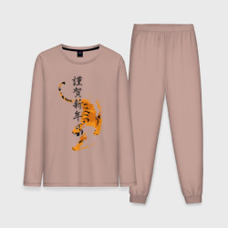 Мужская пижама с лонгсливом хлопок Китайский тигр 2022
