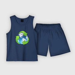 Детская пижама с шортами хлопок Земля Экология