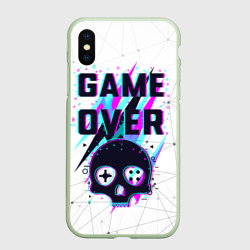 Чехол для iPhone XS Max матовый Game over - neon 3D