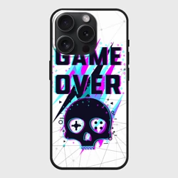 Чехол силиконовый для Apple iPhone 15 Pro Мax матовый Game over - neon 3D
