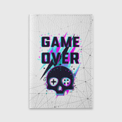 Обложка для паспорта матовая кожа Game over - neon 3D