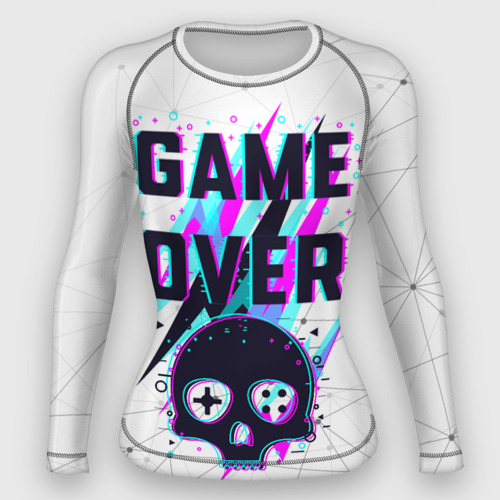 Женский рашгард 3D Game over - neon 3D, цвет 3D печать