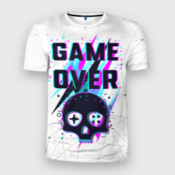 Мужская футболка 3D Slim Game over - neon 3D