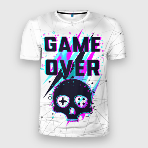 Мужская футболка 3D Slim Game over - neon 3D, цвет 3D печать