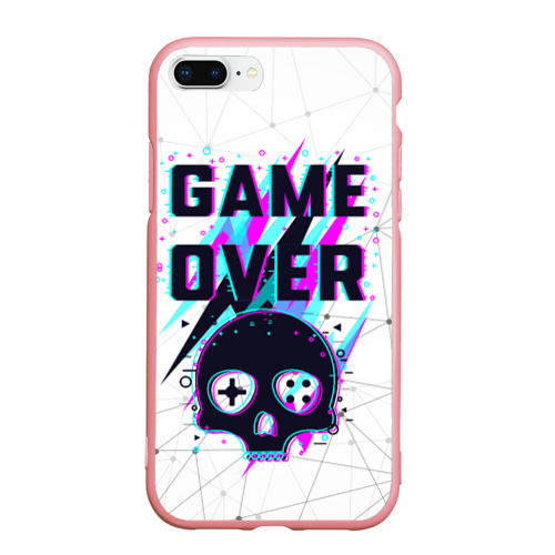 Чехол для iPhone 7Plus/8 Plus матовый Game over - neon 3D, цвет баблгам