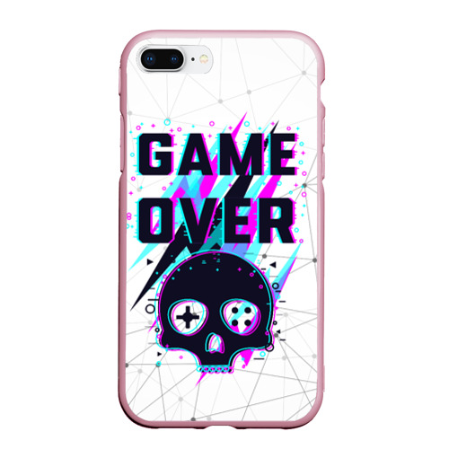 Чехол для iPhone 7Plus/8 Plus матовый Game over - neon 3D, цвет розовый