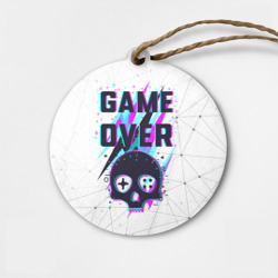 Деревянная игрушка круг Game over - neon 3D