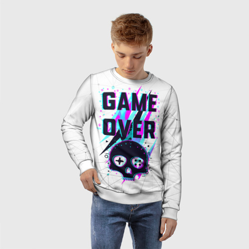 Детский свитшот 3D Game over - neon 3D, цвет 3D печать - фото 3