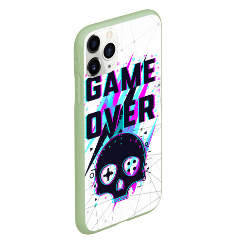 Чехол для iPhone 11 Pro матовый Game over - neon 3D, цвет салатовый - фото 3