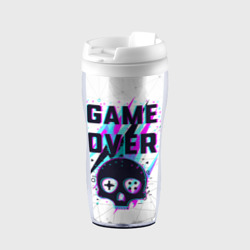 Термокружка-непроливайка Game over - neon 3D