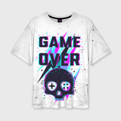 Женская футболка oversize 3D Game over - neon 3D