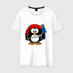 Мужская футболка хлопок Пингвин пират