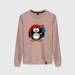 Женский свитшот хлопок Пингвин пират