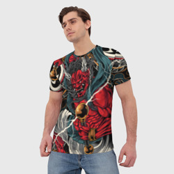 Мужская футболка 3D Бог грома Райдзин - фото 2