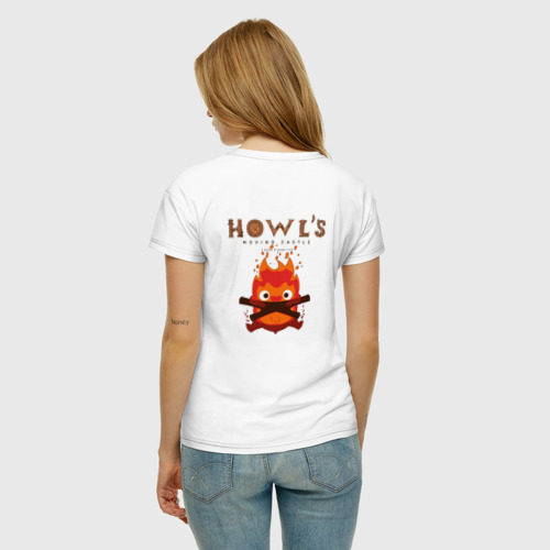 Женская футболка хлопок с принтом TurnipHead, вид сзади #2