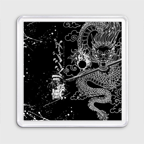 Магнит 55*55 с принтом Аниме Tokyo Revengers: дракон, вид спереди №1