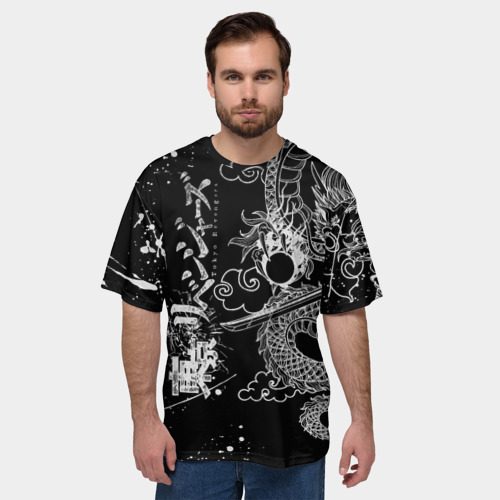 Мужская футболка oversize 3D Аниме Tokyo Revengers: дракон, цвет 3D печать - фото 3