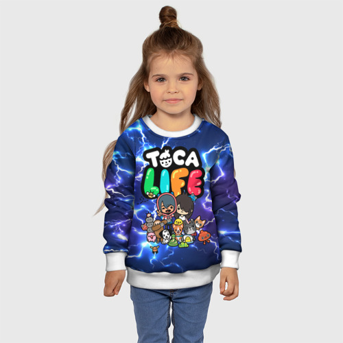 Детский свитшот 3D Toca Boca world молнии flash neon, цвет 3D печать - фото 7