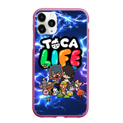 Чехол для iPhone 11 Pro матовый Toca Boca world молнии flash neon