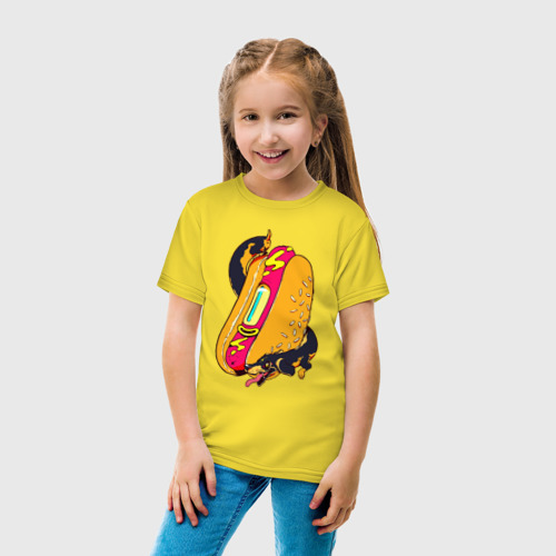 Детская футболка хлопок HotDog, цвет желтый - фото 5