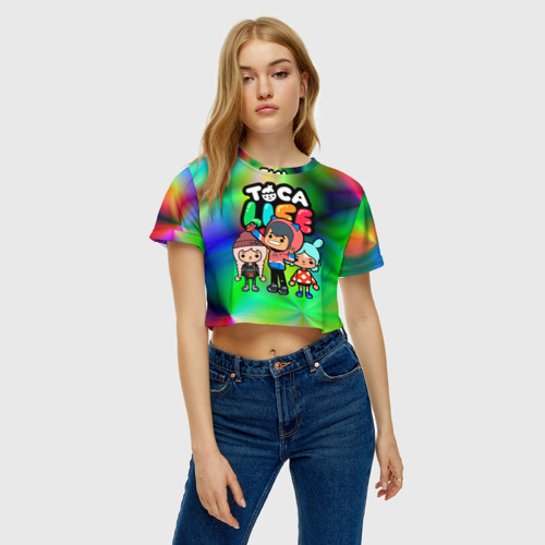 Женская футболка Crop-top 3D Тока бока Герои игры, цвет 3D печать - фото 3