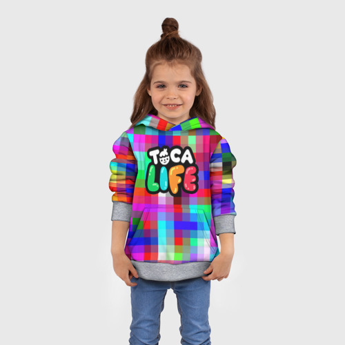 Детская толстовка 3D TOCA BOCA LOGO PIXEL | COLOR GEOMETRY, цвет меланж - фото 4