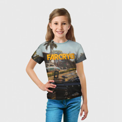Футболка с принтом Far Cry 6 game art для ребенка, вид на модели спереди №3. Цвет основы: белый