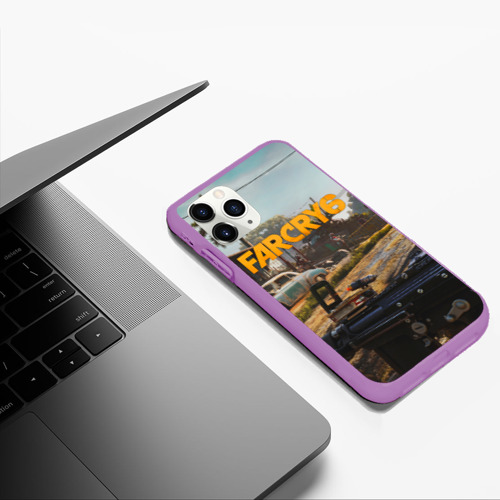 Чехол для iPhone 11 Pro Max матовый Far Cry 6 game art, цвет фиолетовый - фото 5