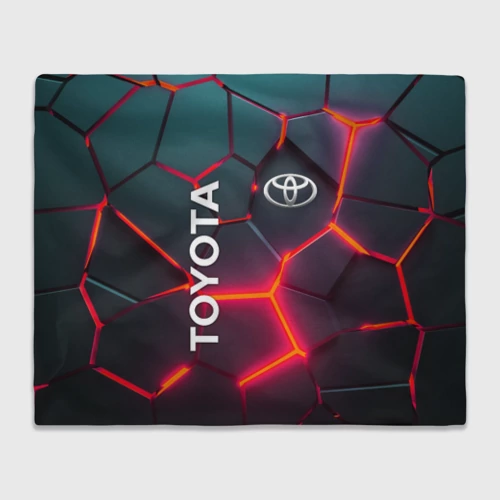 Плед 3D с принтом Toyota 3D neon Тойота 3Д плиты неон, вид спереди #2