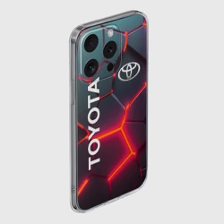 Чехол для iPhone 15 Pro силиконовый с защитой камеры Toyota 3D neon Тойота 3Д плиты неон - фото 2