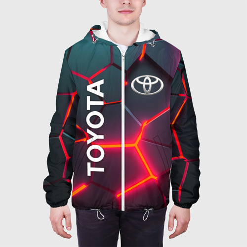 Мужская куртка 3D Toyota 3D neon Тойота 3Д плиты неон, цвет 3D печать - фото 4