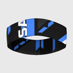 Повязка на голову 3D Ниссан лого синия геометрия cyber