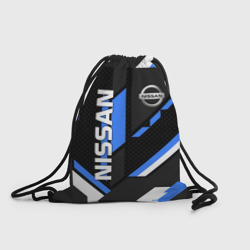 Рюкзак-мешок 3D Ниссан лого синия геометрия cyber