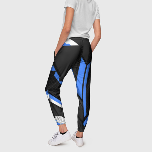 Женские брюки 3D Ниссан лого синия геометрия cyber, цвет 3D печать - фото 4