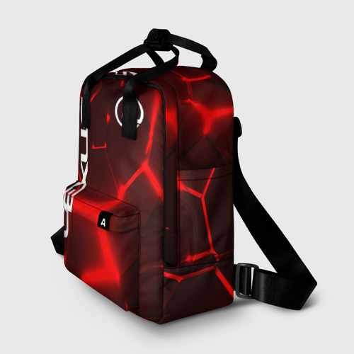 Женский рюкзак 3D с принтом ЛЕКСУС КРАСНЫЕ 3Д ПЛИТЫ, фото на моделе #1