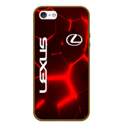Чехол для iPhone 5/5S матовый Лексус красные 3Д плиты