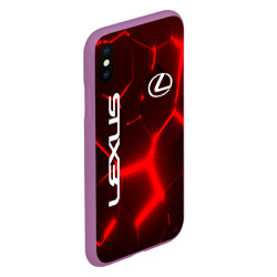 Чехол для iPhone XS Max матовый Лексус красные 3Д плиты - фото 2