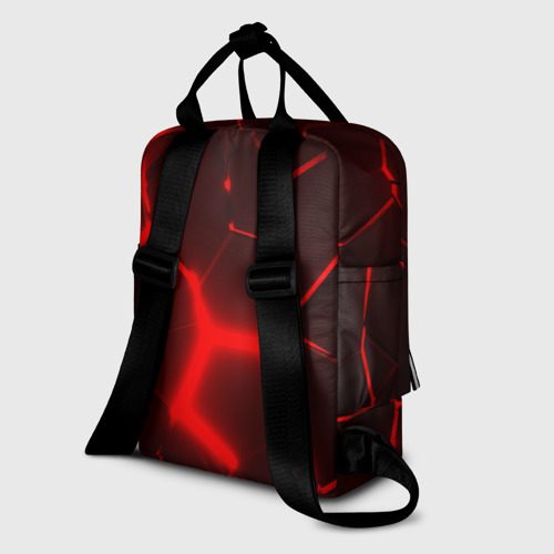 Женский рюкзак 3D с принтом ЛЕКСУС КРАСНЫЕ 3Д ПЛИТЫ, вид сзади #1