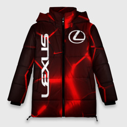 Женская зимняя куртка Oversize Лексус красные 3Д плиты
