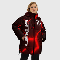 Женская зимняя куртка Oversize Лексус красные 3Д плиты - фото 2