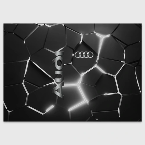 Поздравительная открытка Audi grey 3D плиты