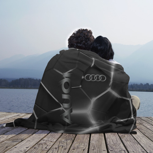 Плед 3D Audi grey 3D плиты, цвет 3D (велсофт) - фото 3