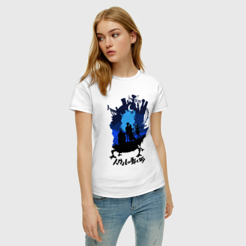 Женская футболка хлопок Ходячий Замок Хаула, цвет белый - фото 3
